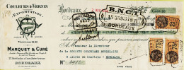 31287 / BORDEAUX MARQUET CURE Couleur Vernis Exportation Rue Vauban Mandat + Timbre Fiscal 1934 à Coloniale Bordelaise - Cambiali