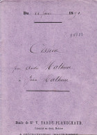 31293 / CHATEAUPONSAC 1891 Acte NOTAIRE TARDY PLANECHAUD Cession MATHIEU Menuisier-MATHIEU Cultivateur Prés Le RIEULEIX - Manuskripte