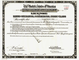 31305 / Radio Operator Licence U.S United States America Radiotelegraph 1st Class MYERS NEW-ORLEANS 1930 BALTIMORE - Historische Documenten