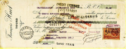 31263 / François HUET Tours Lettre De Change 10.11.1923 à TANTIN Serrurier Genozac Timbre Fiscal 5 Frcs - Cambiali