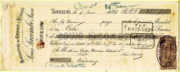 31262 / Manufacture LACOMBE Cordages Ficelle TONNEINS Lettre De Change 06.02.1888 BESSE CABROL Bordeaux Timbre Fiscal - Letras De Cambio
