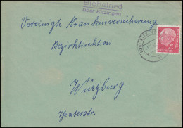 Landpost-Stempel Biebelried über KITZINGEN 1.7.1958 Auf Brief Nach Würzburg - Sonstige & Ohne Zuordnung