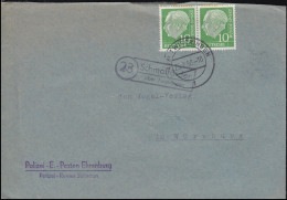 Landpost-Stempel Schmalförden über TWISTRINGEN 25.2.1958 Auf Brief Nach Würzburg - Autres & Non Classés