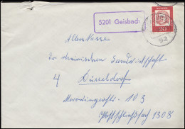 Landpost-Stempel 5201 Geisbach Auf Brief SIEGBURG 15.8.1963 - Andere & Zonder Classificatie