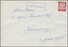 Landpost-Stempel 5201 Dondorf Auf Brief SIEGBURG 7.8.1963 - Autres & Non Classés