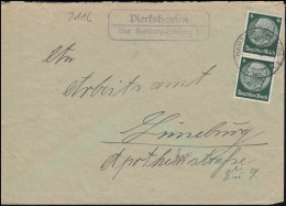 Landpost-Stempel Dierkshausen über HAMBURG-HARBURG 1 - 1940 Auf Brief - Storia Postale