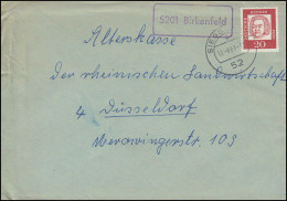 Landpost-Stempel 5201 Birkenfeld Auf Brief SIEGBURG 17.8.1963 Nach Düsseldorf - Altri & Non Classificati