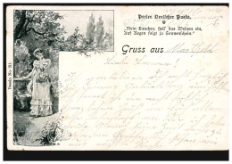 Künstler-AK Gruss Aus ... Gedicht: Treu-Lieschen, MARTFELD 18.4.1903 - Zonder Classificatie