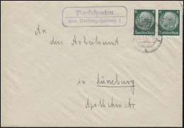 Landpost-Stempel Dierkshausen über HAMBURG-HARBURG 1 - 19.1.1940 Auf Brief - Cartas & Documentos