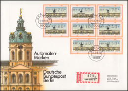 ATM Berlin, 8 Werte: 20-350, Satz Auf 1 Schmuck-FDC ET-O Berlin 12 - 1.4.89 - Roulettes