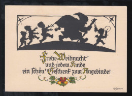 Scherenschnitt-AK Georg Plischke: Weihnachten Weihnachtsmann Engel, BERLIN 1941 - Scherenschnitt - Silhouette