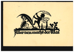 Scherenschnitt-AK A.M. Schwindt: Alles Neu Macht Der Mai! Maikäfer, EMDEN 1953 - Scherenschnitt - Silhouette