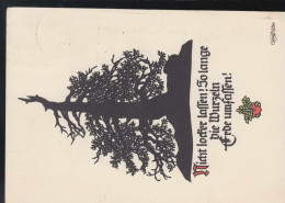 Scherenschnitt-AK Georg Plischke: Der Baum - Nicht Locker Lassen!, BERLIN 1965 - Silhouetkaarten