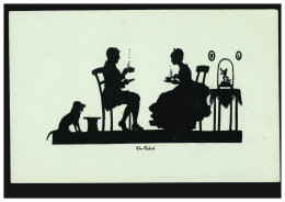 Scherenschnitt-AK Gerda Luise Schmidt: Der Besuch, Ungebraucht - Silhouette - Scissor-type