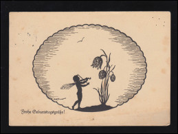 Scherenschnitt-AK Gelähmte Künstlerin: Engel, Geige Und Blume, HAMBURG 1937 - Silhouetkaarten