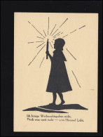 Scherenschnitt-AK Olga Lange: Lichtbringender Engel - Weihnachten, Ungebraucht - Silhouette - Scissor-type