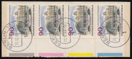 263 Das Neue Berlin Als Farbrand-Viererstreifen Auf Briefstück BERLIN 11.12.63 - Used Stamps