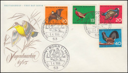 464-467 Jugend Jagdbares Federwild 1965 - Satz Auf Schmuck-FDC ESSt BONN - Briefe U. Dokumente