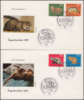 549-552 Jugend Vom Aussterben Bedrohte Tiere - Satz Auf 2 Schmuck-FDC ESSt BONN - Covers & Documents