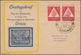 228 Tag Der Briefmarke Im Paar Schmuck-Brief Passender SSt LEIPZIG 24.10.1948 - Dag Van De Postzegel