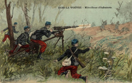 DANS LE WOEVRE MITRAILLEUSE D'INFANTERIE ILLUSTRATION CHAMOUIN - Guerre 1914-18