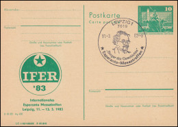 DDR P 79 ESPERANTO-Messetreffen IFER'83 In Leipzig 1983, SSt LEIPZIG 11.3.83 - Sonstige & Ohne Zuordnung