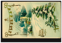 Ansichtskarte Neujahr Winterlandschaft Mit Haus Und Glocken, NIEDERODERWITZ 1915 - Neujahr