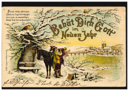 Ansichtskarte Neujahr Trompeter Neben Pferd Im Winter, HANNOVER 30.12.1900 - Neujahr