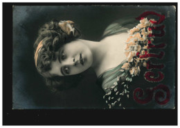 Ansichtskarte Vornamen: Gertrud, Frauenblid Mit Blumen, PLAUEN (VOGTLAND) 1912 - Prénoms