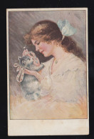 Tiere-AK Junge Frau Mit Katzen-Baby, Gelaufen 1926 - Gatti