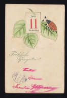 Tiere-AK Pfingsten Maikäfer Auf Blatt, Soldatenkarte ARS (MOSEL) 1.6.1914 - Autres & Non Classés
