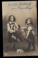 AK Glückwünsche Namenstag: Kinder Streuen Blumen, VIERSEN 24.7.1911 - Sonstige & Ohne Zuordnung