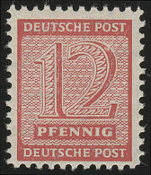 SBZ 123X Ziffer 12 Pf, WZ.1X, Rot, ** - Mint