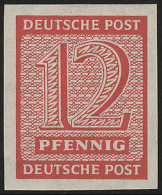 SBZ 119X Ziffer 12 Pf, Wz.1X, Karminrot, ** - Postfris