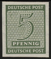 SBZ 116Y Ziffer 5 Pf, Wz.1Y, Grün, Geschnitten, ** - Nuovi