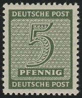 SBZ 128Yw Ziffer 5 Pf, WZ.1Y, Olivgrün, ** - Neufs