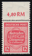 SBZ 125X Musterschau Leipzig 12 Pf, WZ.1X, Rot, ** - Mint