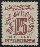 SBZ 145Ya Volkssolidarität 15 Pf, Karminbraun, ** - Mint