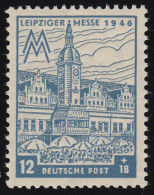 SBZ 163AXb Leipziger Messe 12 Pf, WZ.1X, Graublau, ** - Mint