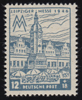 SBZ 163AYa Leipziger Messe 12 Pf, WZ.1Y, Blaugrau, ** - Mint