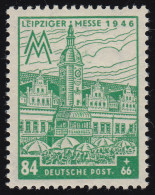 SBZ 165AYb Leipziger Messe 84 Pf, WZ.1Y, Gelbsmaragdgrün, ** - Mint