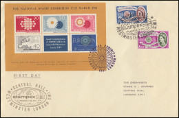 Briefmarkenausstelllung STAMPEX 1961 Brief Mit Vignettenblock SSt LONDON 17.3.61 - Sonstige & Ohne Zuordnung