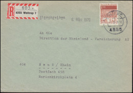 501 Bauwerke Hildesheim 1,10 DM Als EF Auf R-Brief WALTROP 5.3.1970 Nach Neuss - Autres & Non Classés