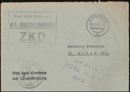 ZKD-Brief Rat Des Kreises Quedlinburg 24.1.67 An Deutsche Notenbank In Halle/S. - Sonstige & Ohne Zuordnung