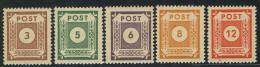 56-60 Freimarken 1945, 5 Werte, Satz ** - Postfris