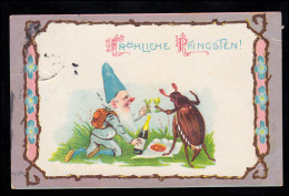 Karikatur-AK Zwerg Und Maikäfer Feiern Pfingsten, OSNABRÜCK 25.5.1912 - Humor
