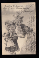 Kinder-AK Weihnachten: Biedermeier Mutter Mit Tochter Puppe BERLIN C. 24.12.1903 - Altri & Non Classificati