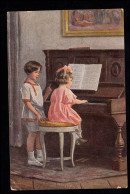 Kinder-AK A. Harder: Der Kleine Meister Mädchen Am Klavier BAD NAUHEIM 23.5.1921 - Altri & Non Classificati