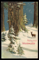 AK Weihnachten: Waldidylle Mit Eichen Und Reh Im Winter, DUISBURG 22.12.1906 - Sonstige & Ohne Zuordnung