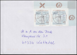 1950 Niederrheinische Bockwindmühle ER-Paar Ob. Rechts MeF Brief STENDAL 26.6.02 - Autres & Non Classés